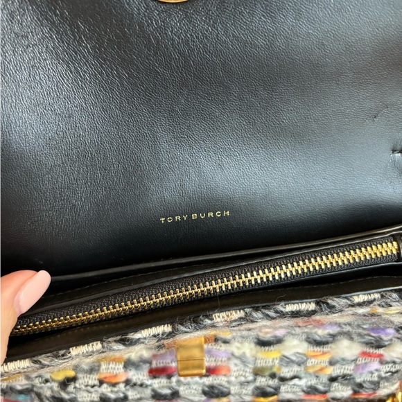 Tory Burch Kira Tweed Chain Wallet & Dust Bag - Picture 7 of 15